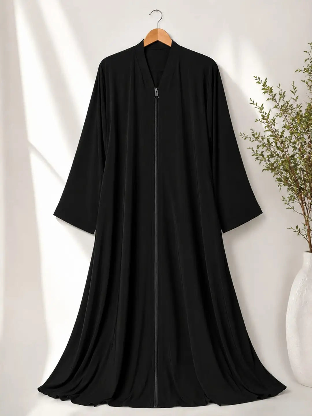 Nida Plain Zip Full Abaya