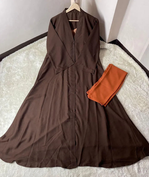 Chocolaty Abaya With inner attached