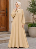 Beige Georgette Plain Maxi Abaya