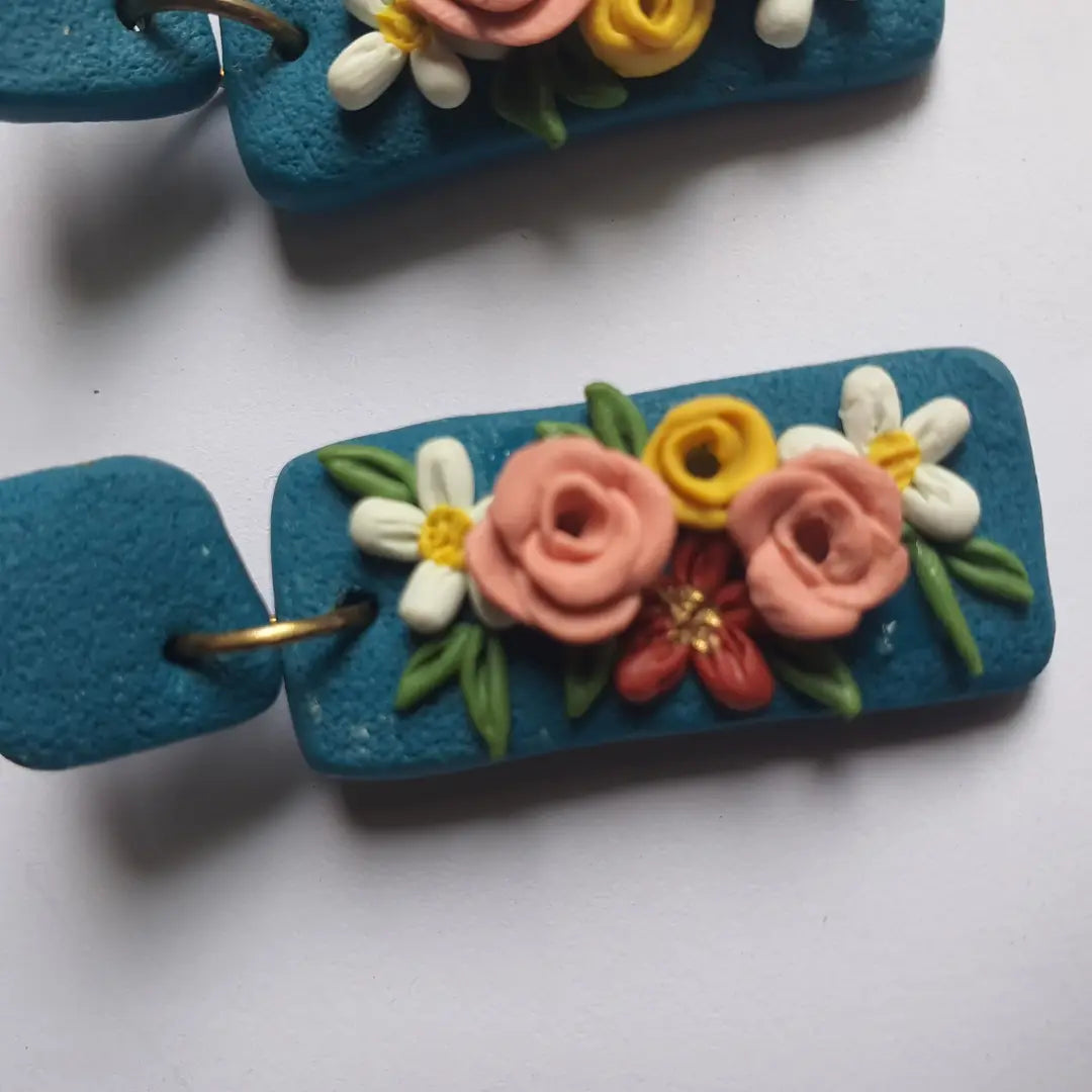 Stylish 2 Layered Dangling Earrings with Resin Plating - ZW-11