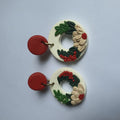 Stylish 2 Layered Dangling Earrings with Resin Plating -ZW-03