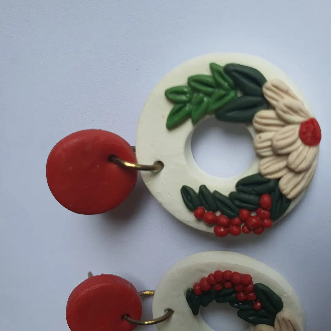 Stylish 2 Layered Dangling Earrings with Resin Plating -ZW-03