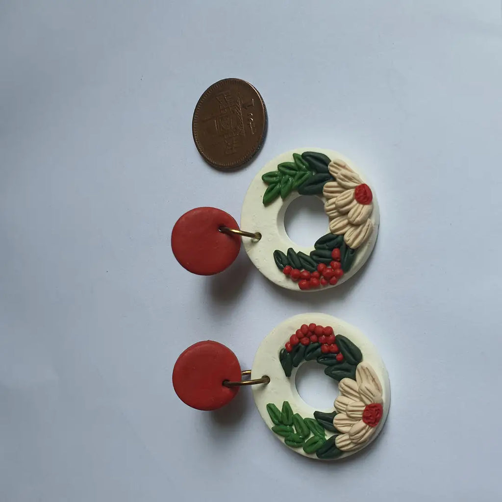 Stylish 2 Layered Dangling Earrings with Resin Plating -ZW-03