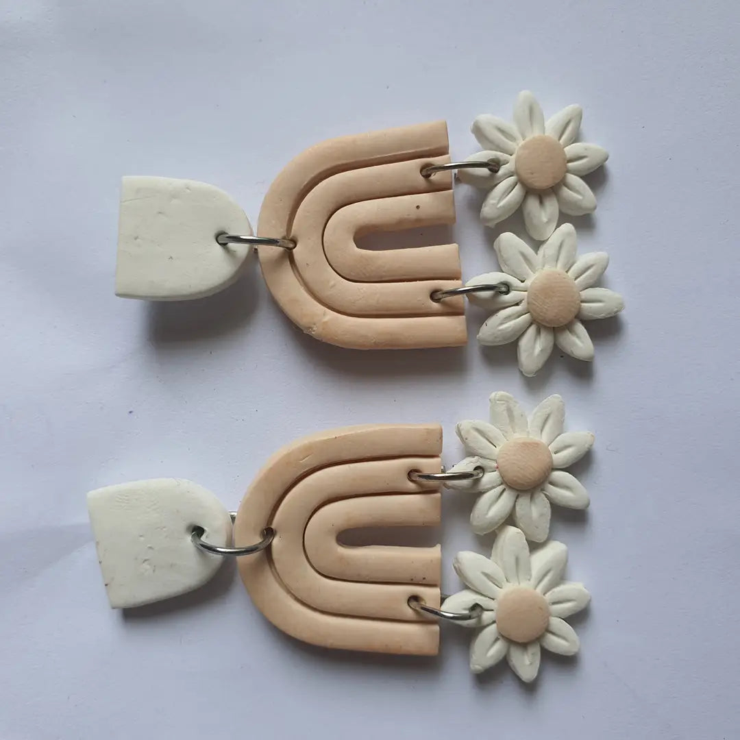 Stylish 2 Layered Dangling Earrings with Resin Plating - ZW-10