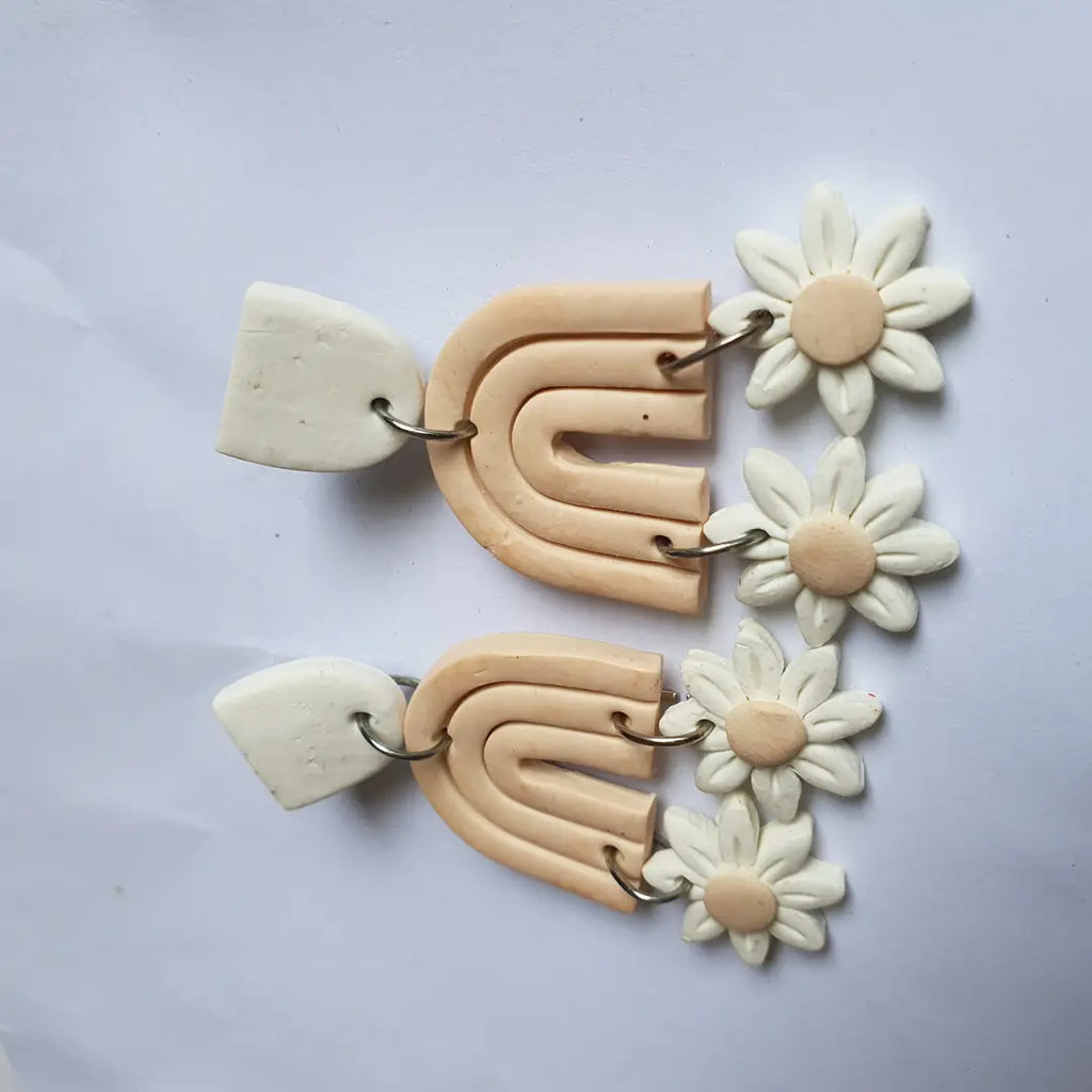 Stylish 2 Layered Dangling Earrings with Resin Plating - ZW-10