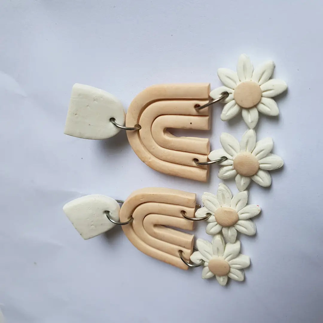 Stylish 2 Layered Dangling Earrings with Resin Plating - ZW-10