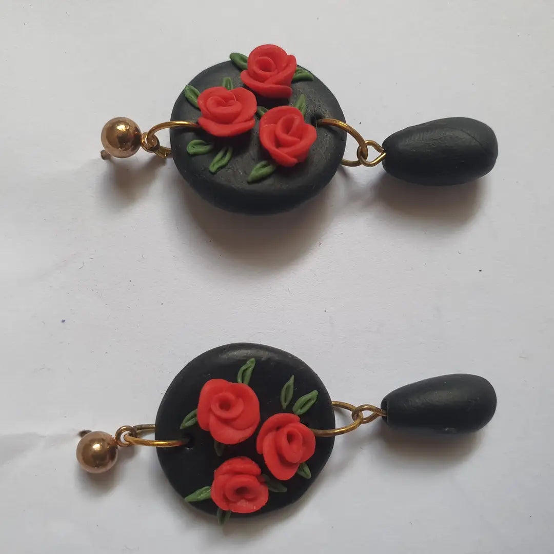 Stylish 2 Layered Dangling Earrings with Resin Plating - ZW-07