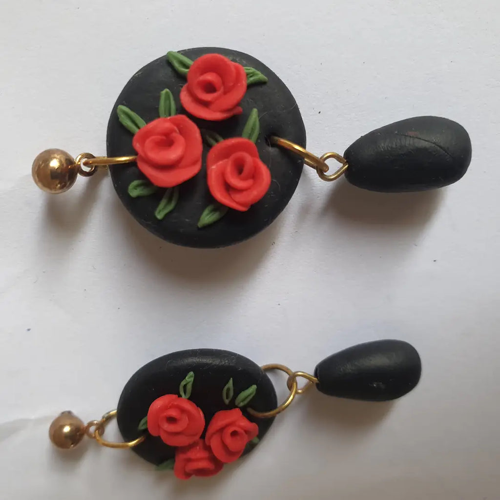 Stylish 2 Layered Dangling Earrings with Resin Plating - ZW-07