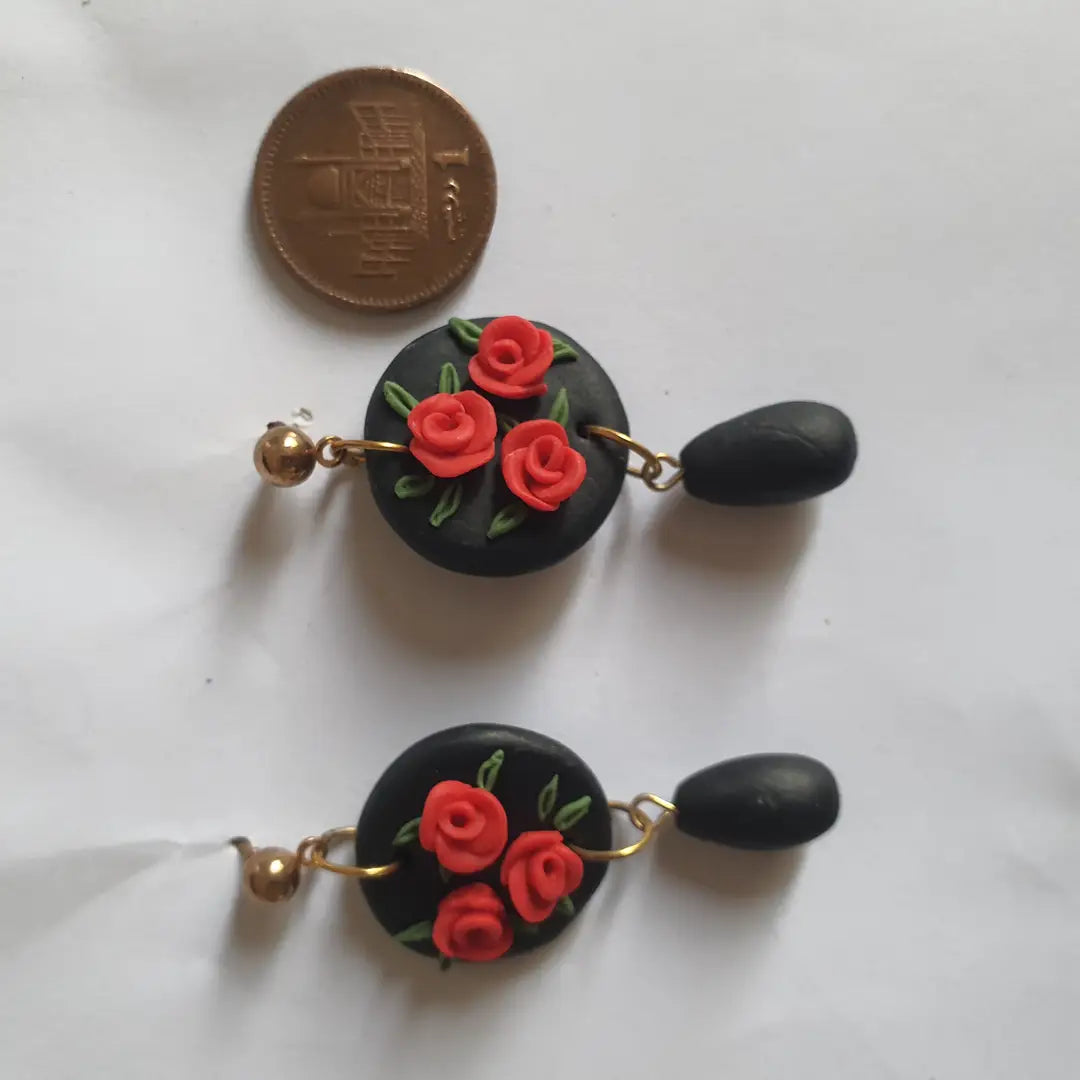 Stylish 2 Layered Dangling Earrings with Resin Plating - ZW-07