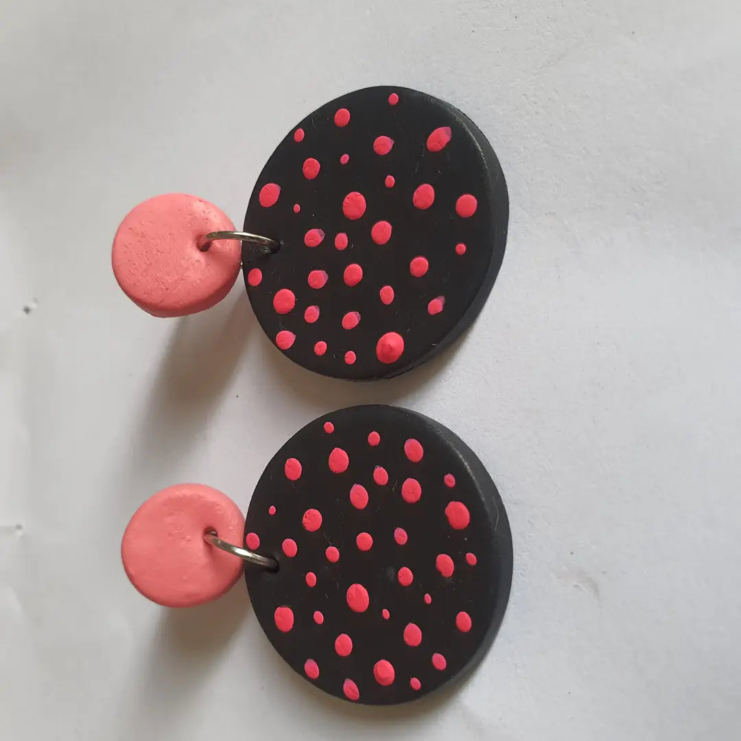 Stylish 2 Layered Dangling Earrings with Resin Plating - ZW-09