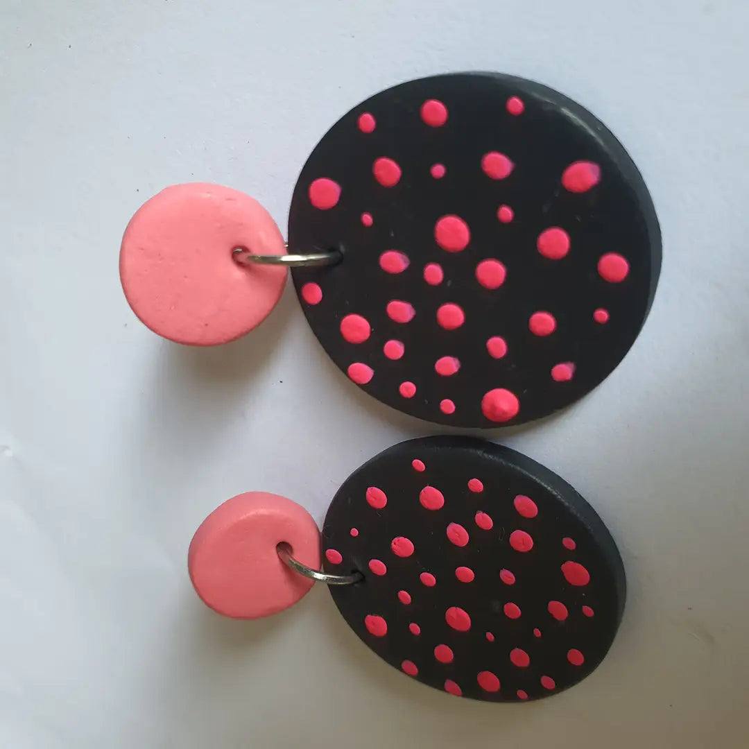 Stylish 2 Layered Dangling Earrings with Resin Plating - ZW-09