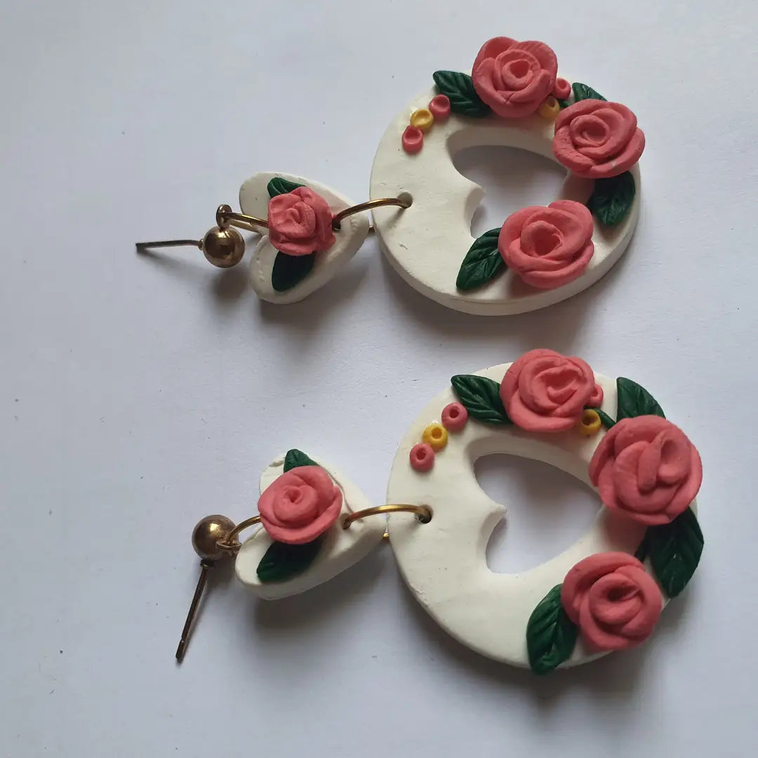 Stylish 2 Layered Dangling Earrings with Resin Plating - ZW-08
