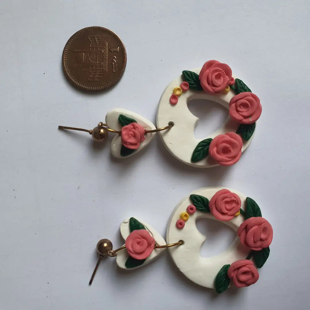 Stylish 2 Layered Dangling Earrings with Resin Plating - ZW-08