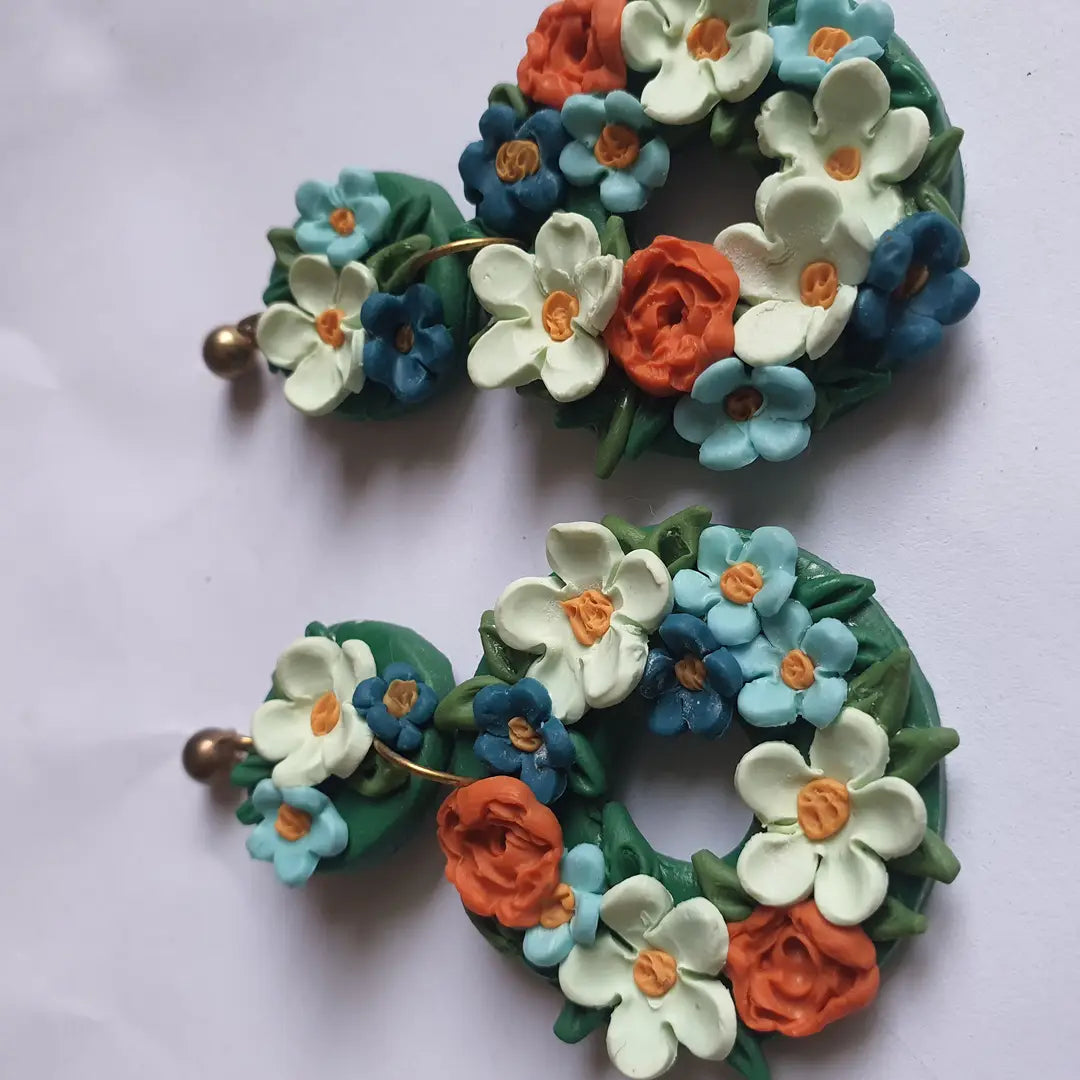 Stylish 2 Layered Dangling Earrings with Resin Plating - ZW-02