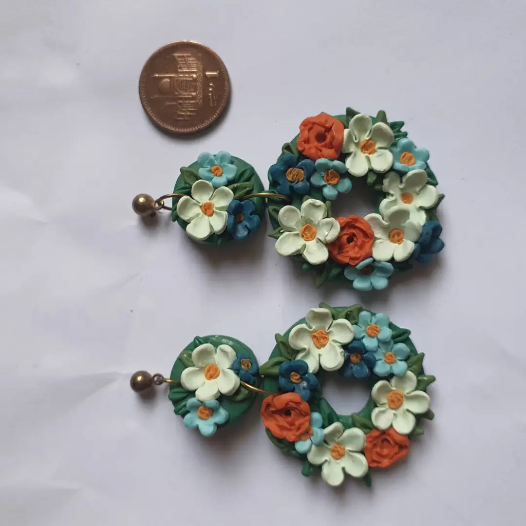 Stylish 2 Layered Dangling Earrings with Resin Plating - ZW-02