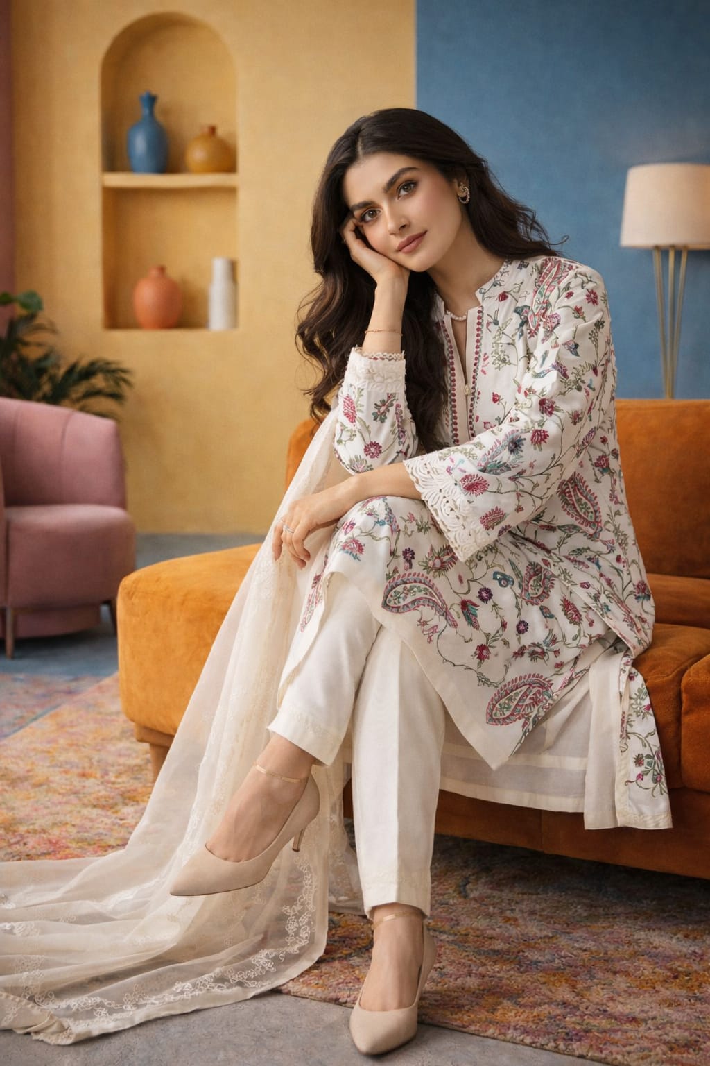 ZW-10044 Embroidered Lawn 3 Piece Summer Suit By ZeeWear
