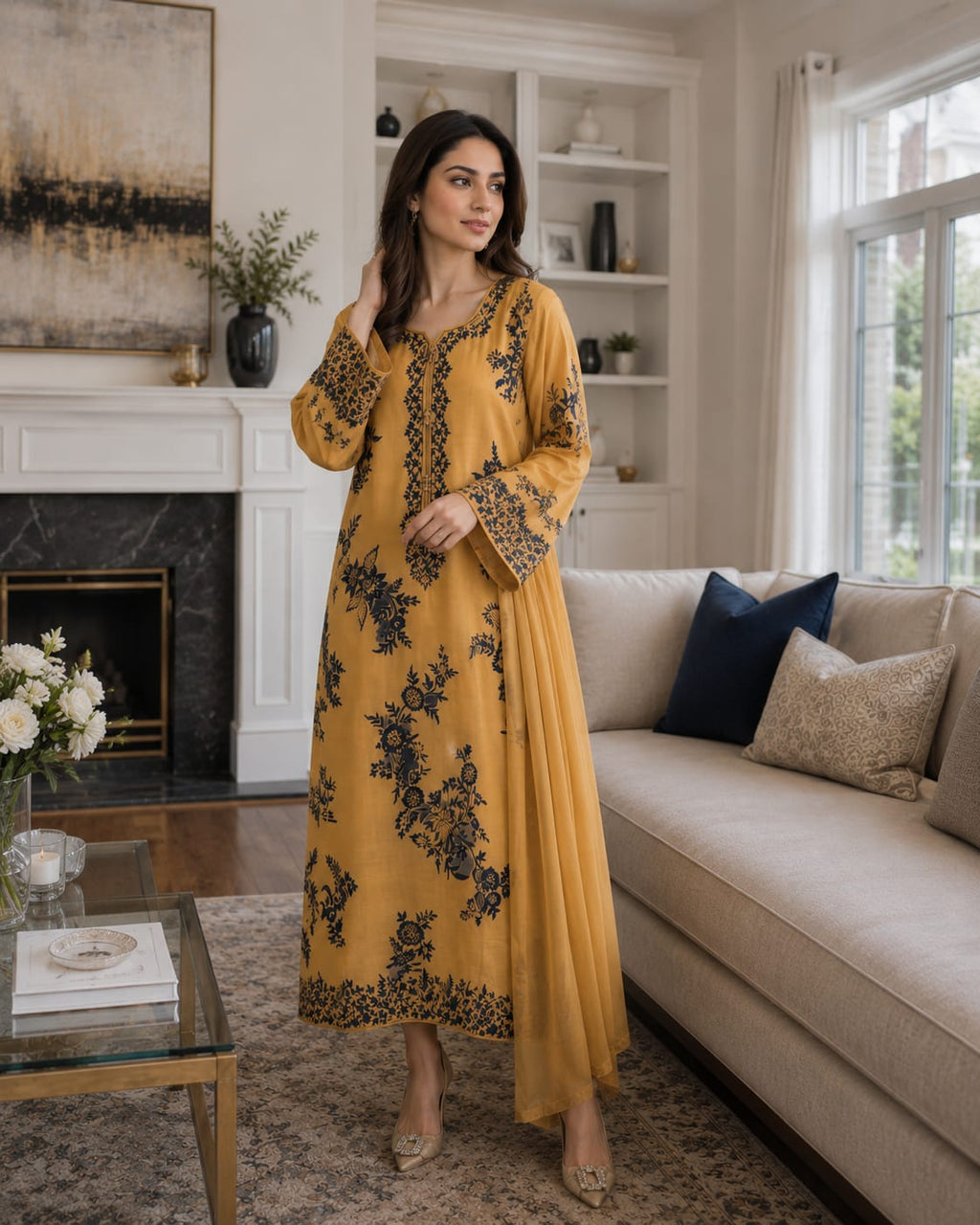ZW-10042 Embroidered Lawn 3 Piece Summer Suit By ZeeWear