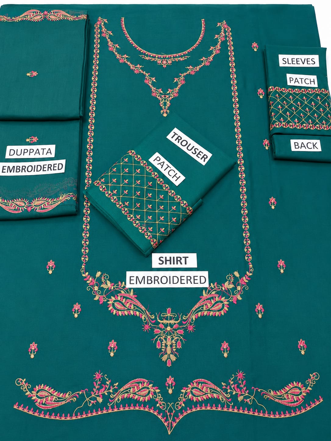 ZW-10040 Embroidered Lawn 3 Piece Summer Suit By ZeeWear