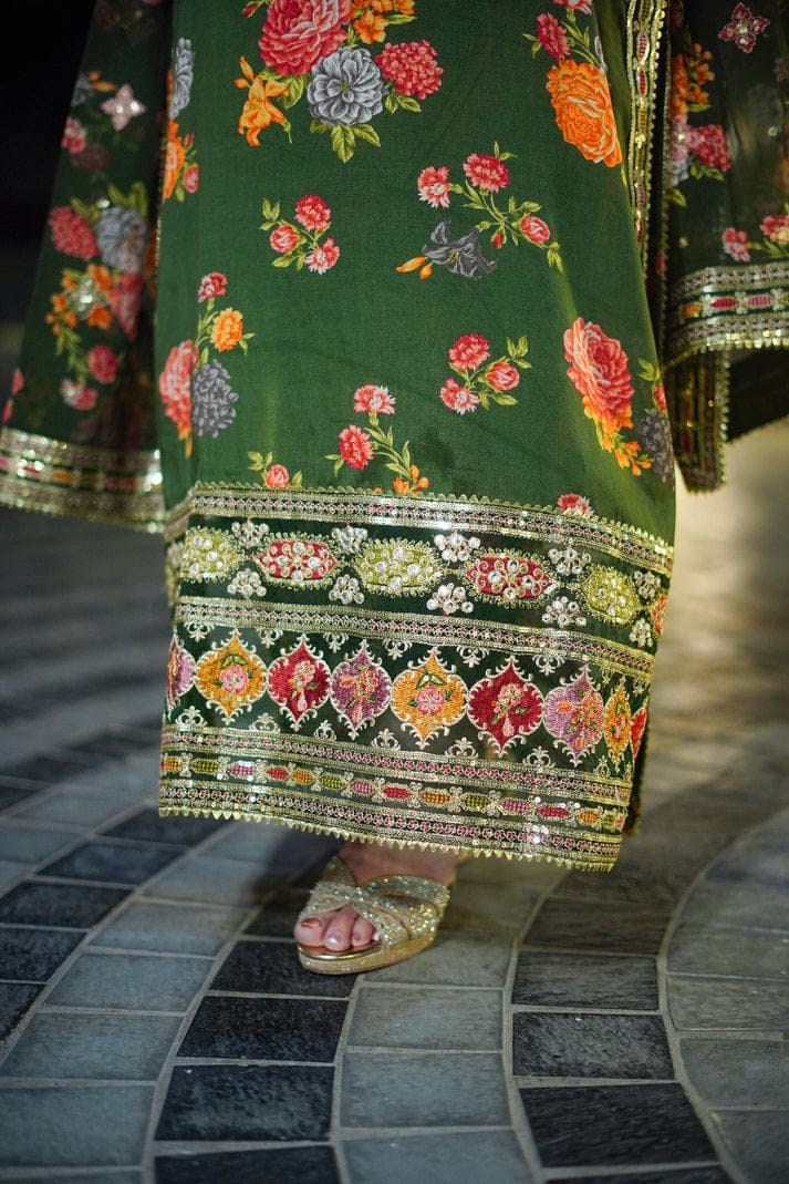 ZW-10033 Aneela's Printed 3 Piece Summer Suit By ZeeWear