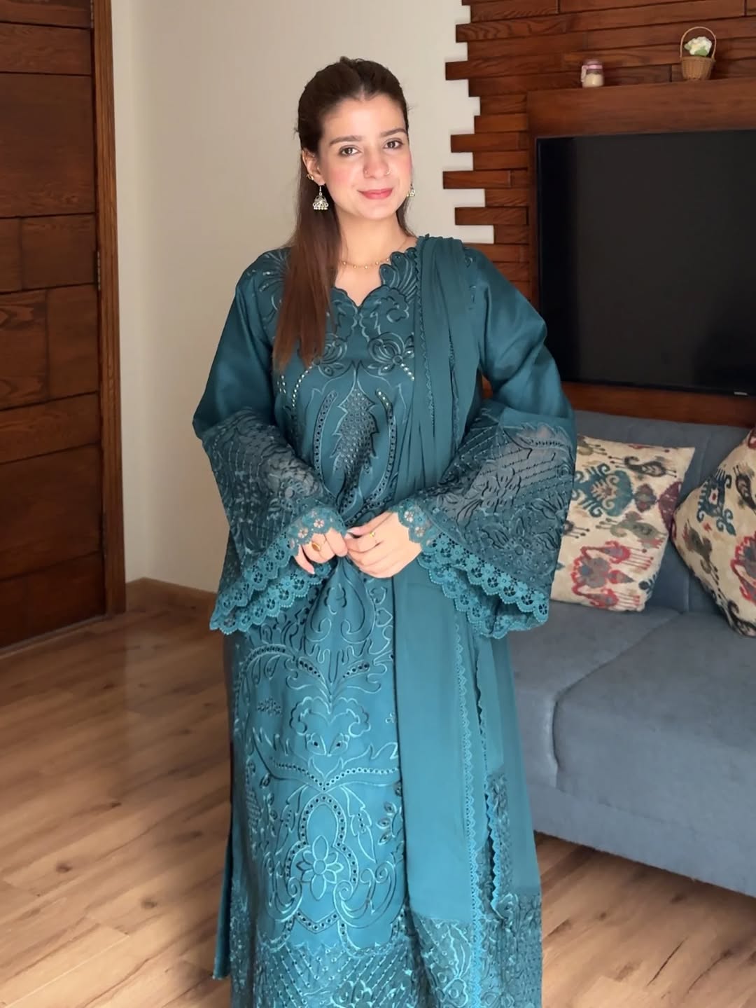 ZW-10034 Embroidered Lawn Cotton 3 Piece Summer Suit By ZeeWear