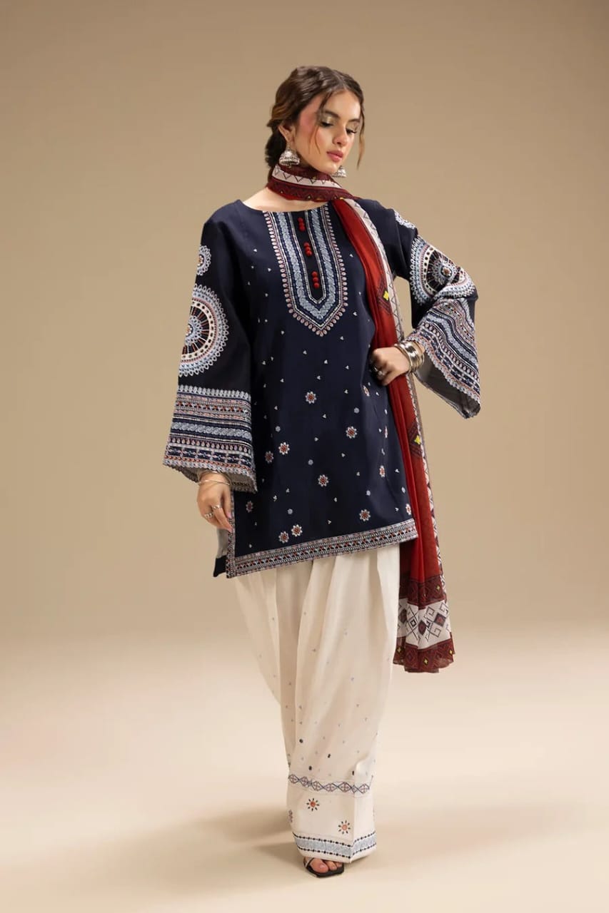 ZW-10047 Embroidered Lawn 3 Piece Summer Suit By ZeeWear