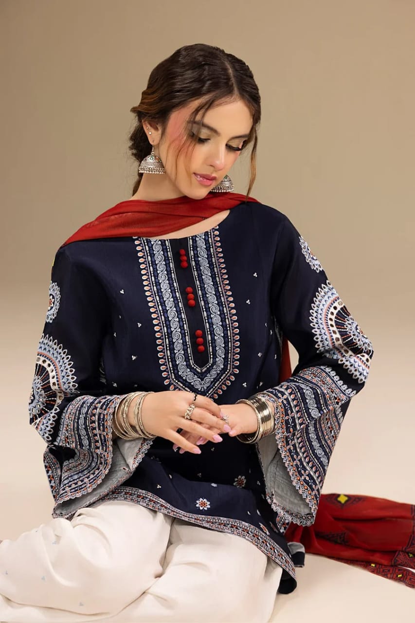 ZW-10047 Embroidered Lawn 3 Piece Summer Suit By ZeeWear