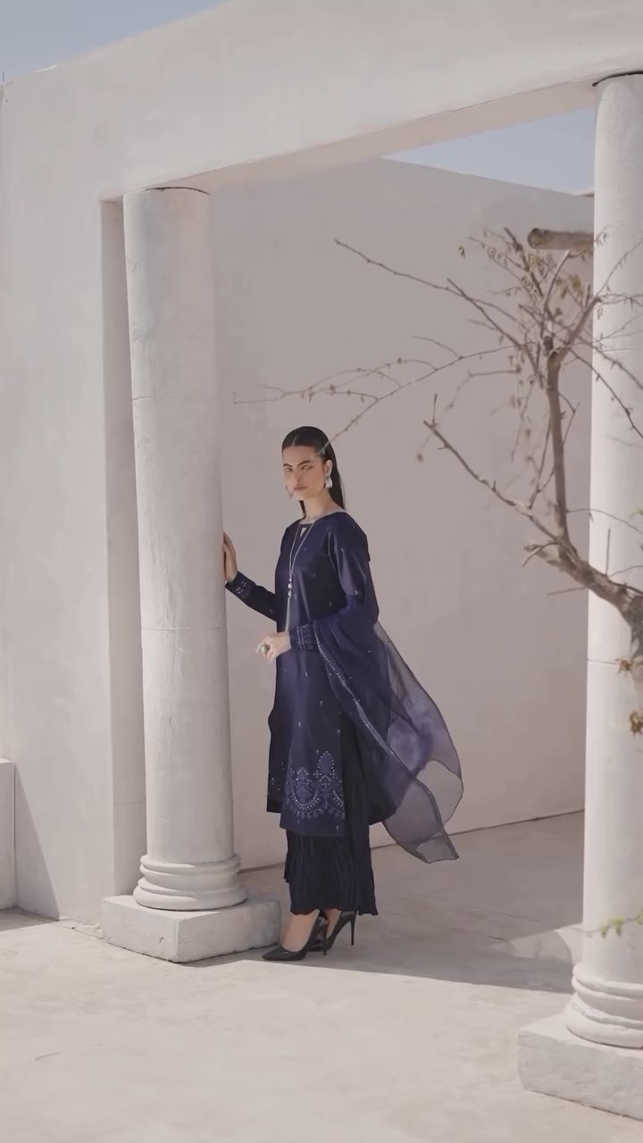 ZW-10050 Lawn Cotton Sequins Embroidered 3 Piece Suit By ZeeWear