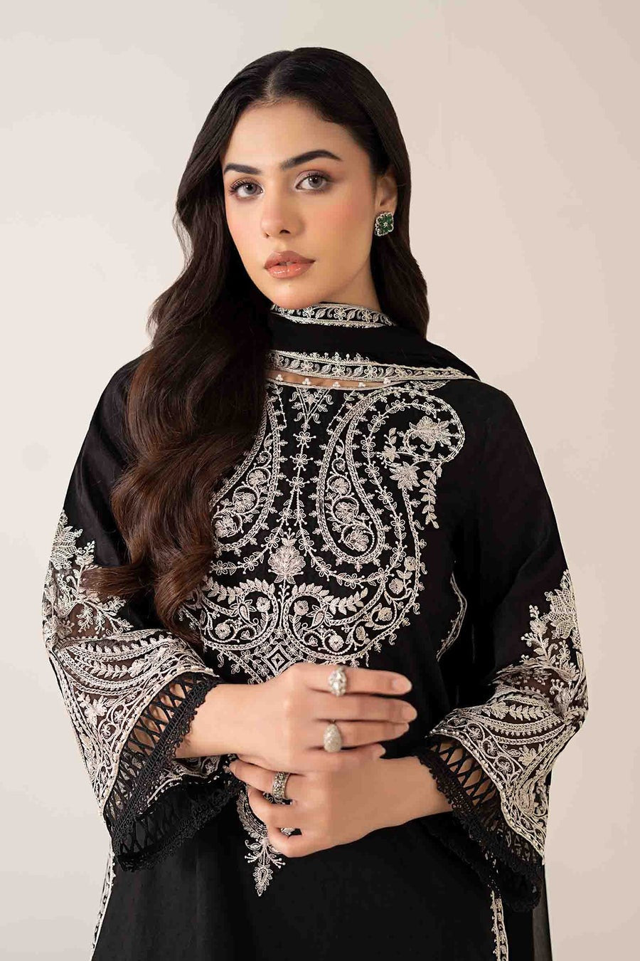 ZW-10059 — 3PC Embroidered Summer Suit by ZEEWEAR