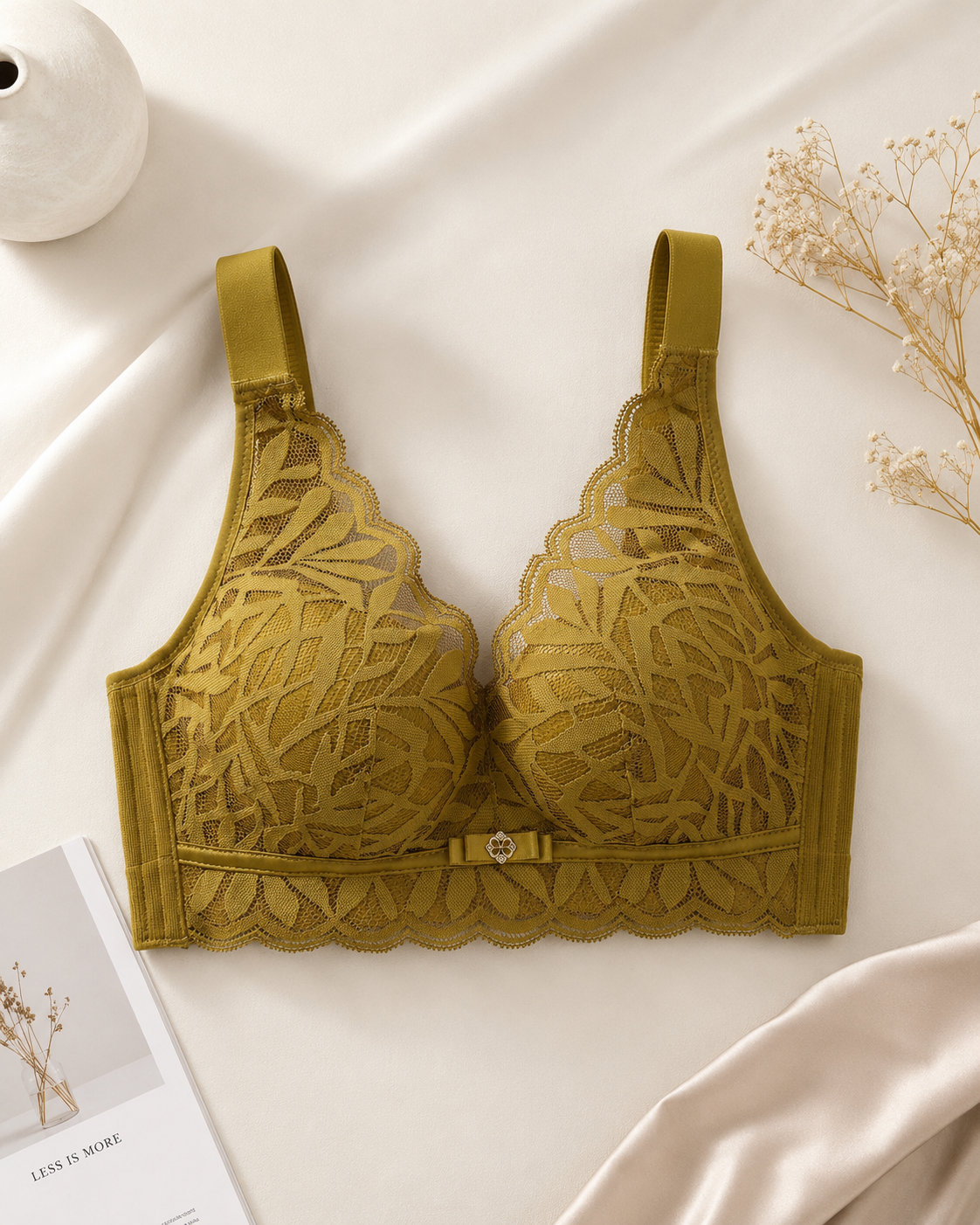 Ginger Yellow Lace Bra for Small Busts