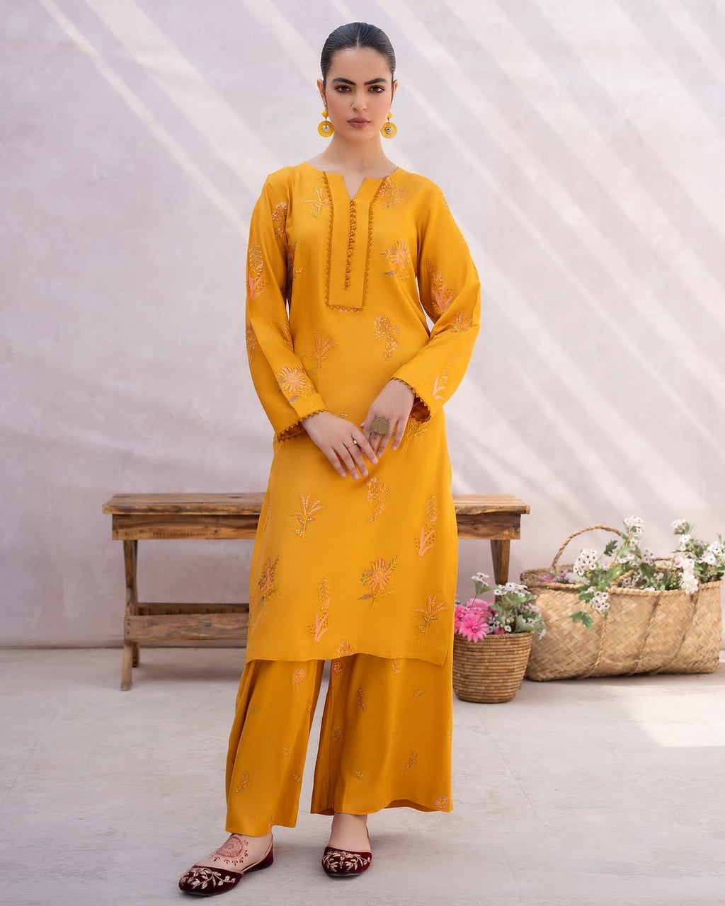 ZW-10048 Lawn Cotton Sequins Embroidered 2 Piece Suit By ZeeWear