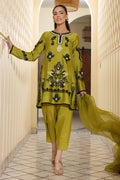 ZW-10057 3pic unstitched Lawn Embroidered dress 