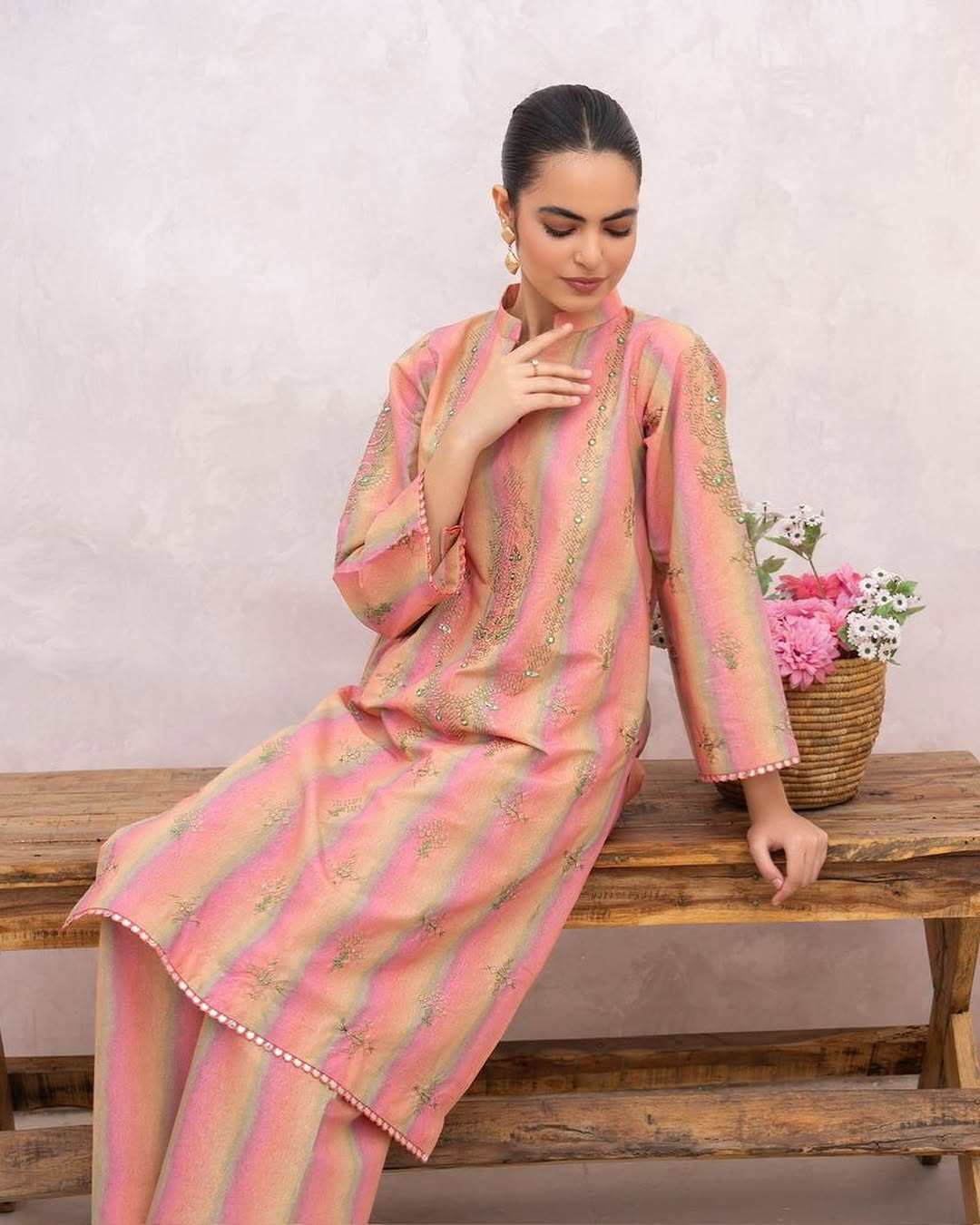 ZW-10049 Lawn Cotton Sequins Embroidered 2 Piece Suit By ZeeWear