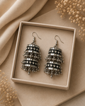 Funky Silver Plated Crystal Dangling Earrings
