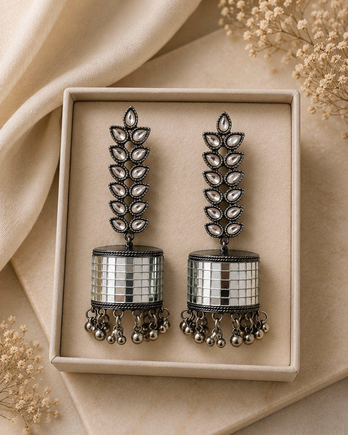 Funky Acrylic Plated Crystal Jhumka
