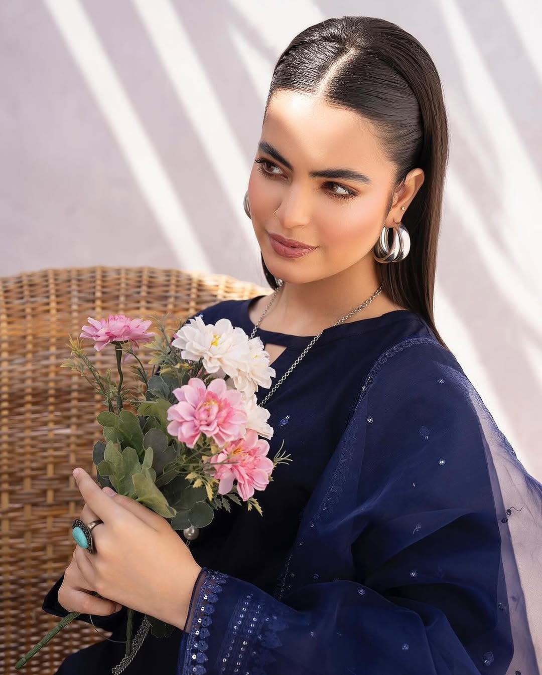 ZW-10050 Lawn Cotton Sequins Embroidered 3 Piece Suit By ZeeWear