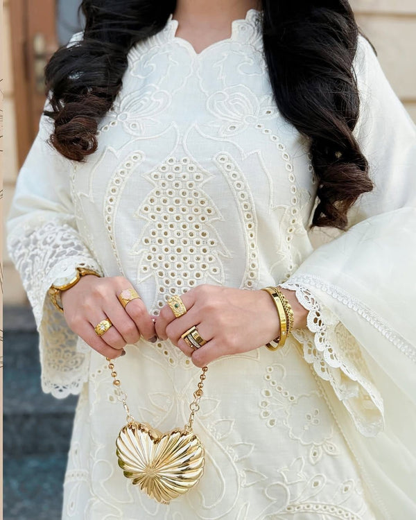 ZW-10054 Lawn chicken Kari  Embroidered dress 3 Piece unstitch Suit By ZeeWear