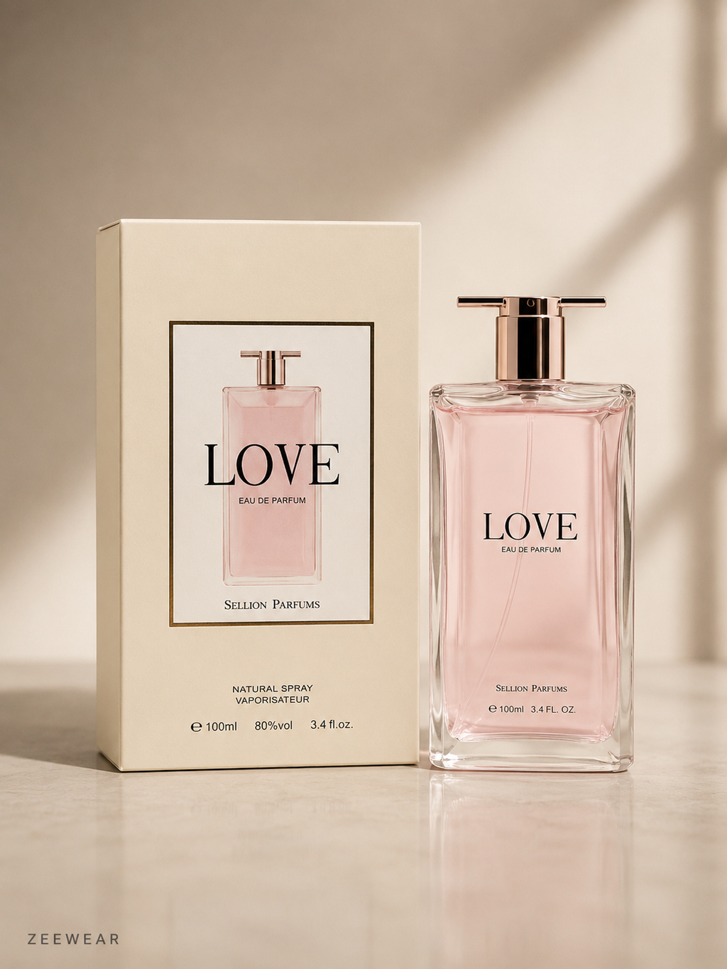 Love Perfume 100ml Rose Gold Glass Bottle