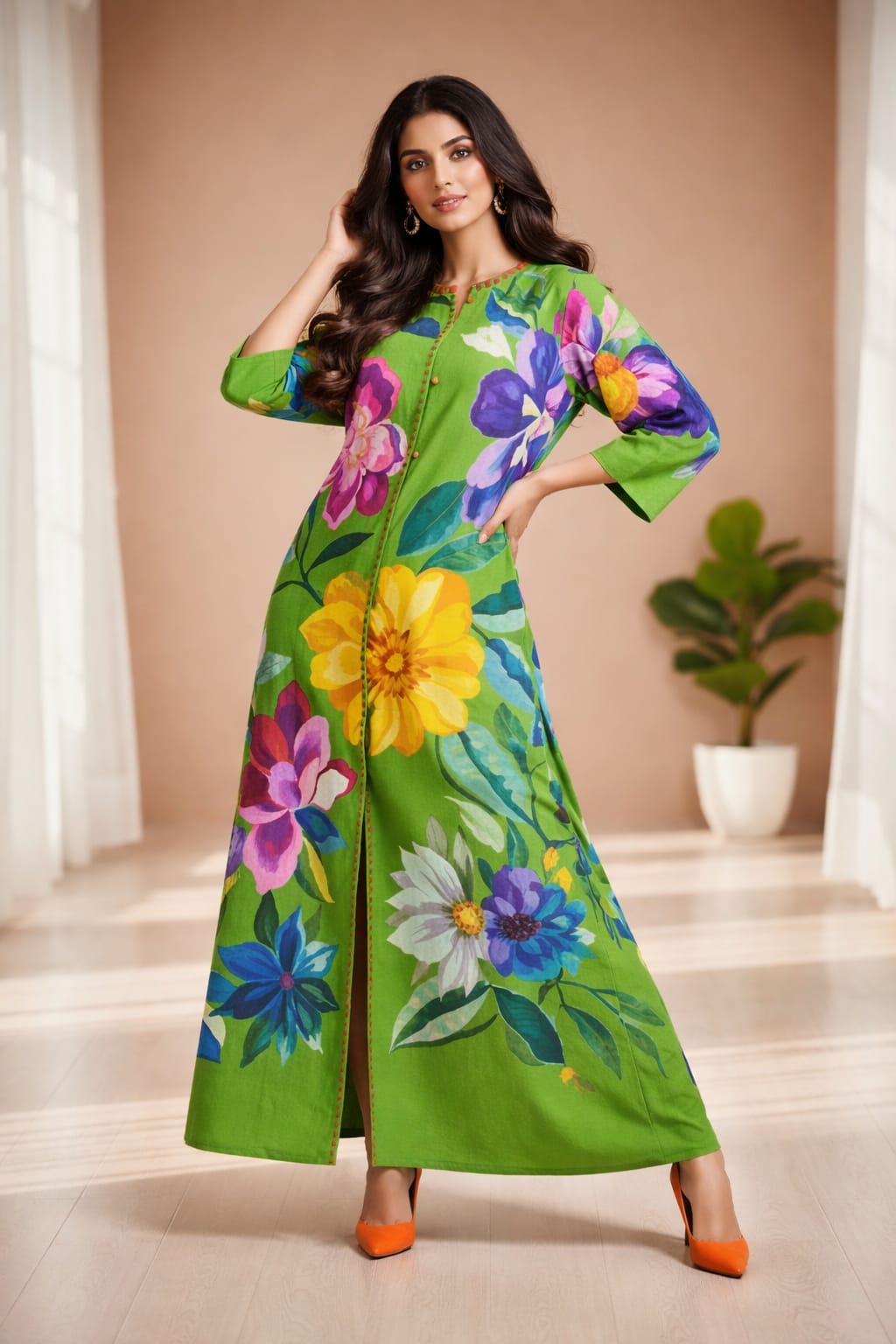ZW-10060 UNSTITCHED 2 PIECE LAWN SUIT BY ZEEWEAR