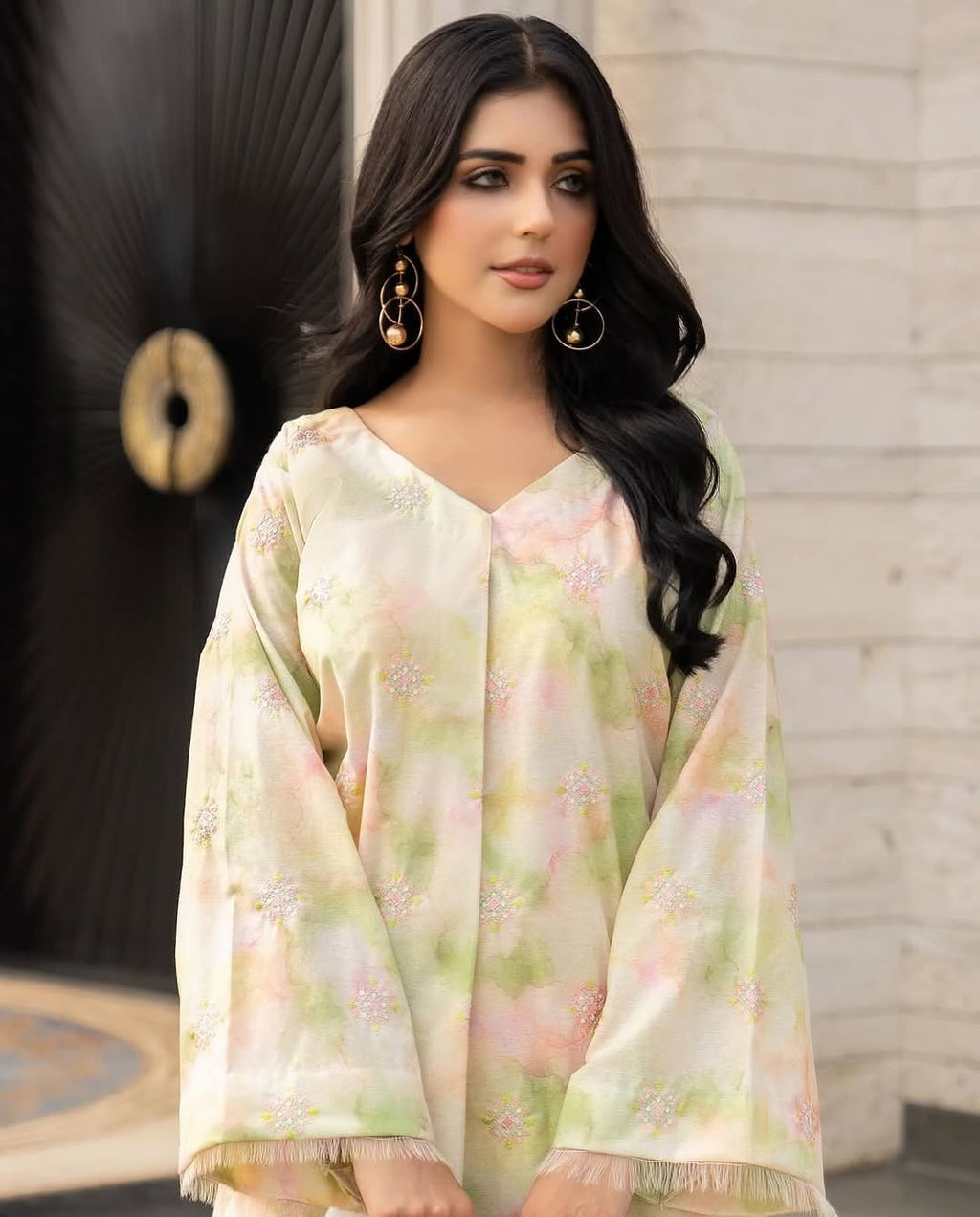 ZW-10052 Lawn Cotton Sequins Embroidered 2 Piece Suit By ZeeWear