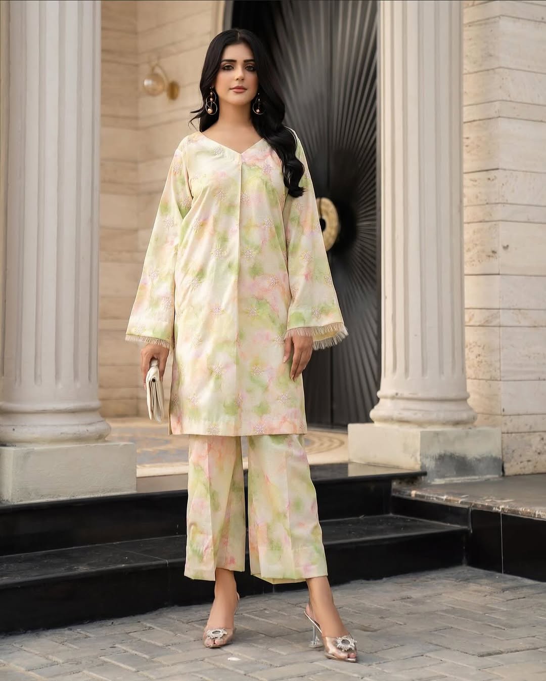 ZW-10052 Lawn Cotton Sequins Embroidered 2 Piece Suit By ZeeWear