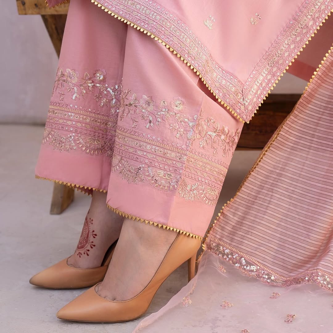 ZW-10051 Tilla & Sequins Embroidered Lawn Cotton 3 Piece Suit By ZeeWear