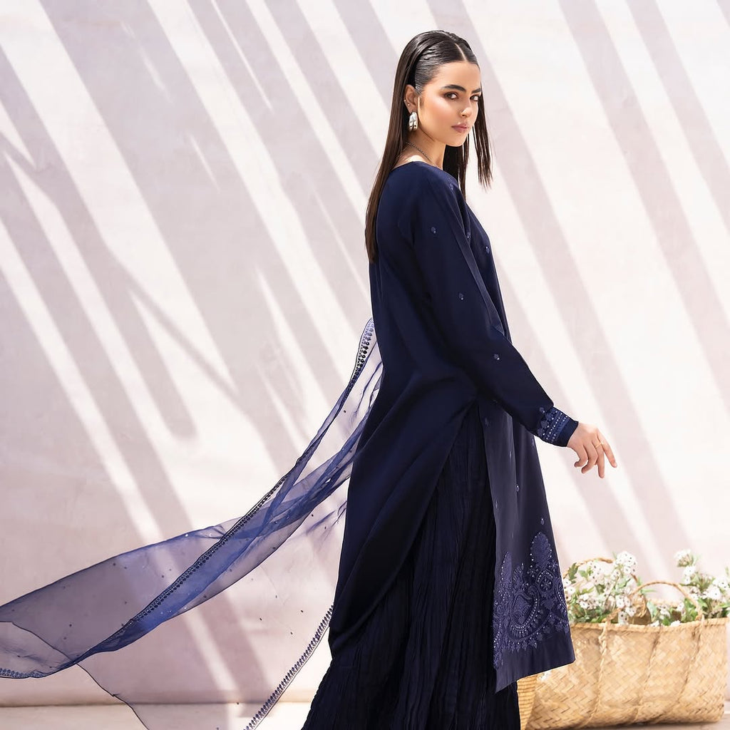 ZW-10050 Lawn Cotton Sequins Embroidered 3 Piece Suit By ZeeWear