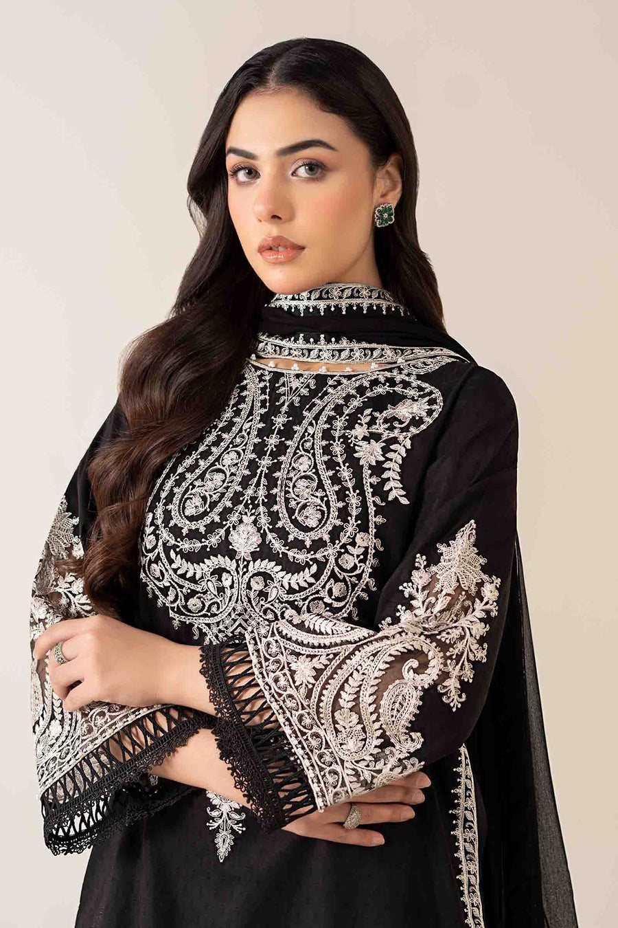 ZW-10059 — 3PC Embroidered Summer Suit by ZEEWEAR