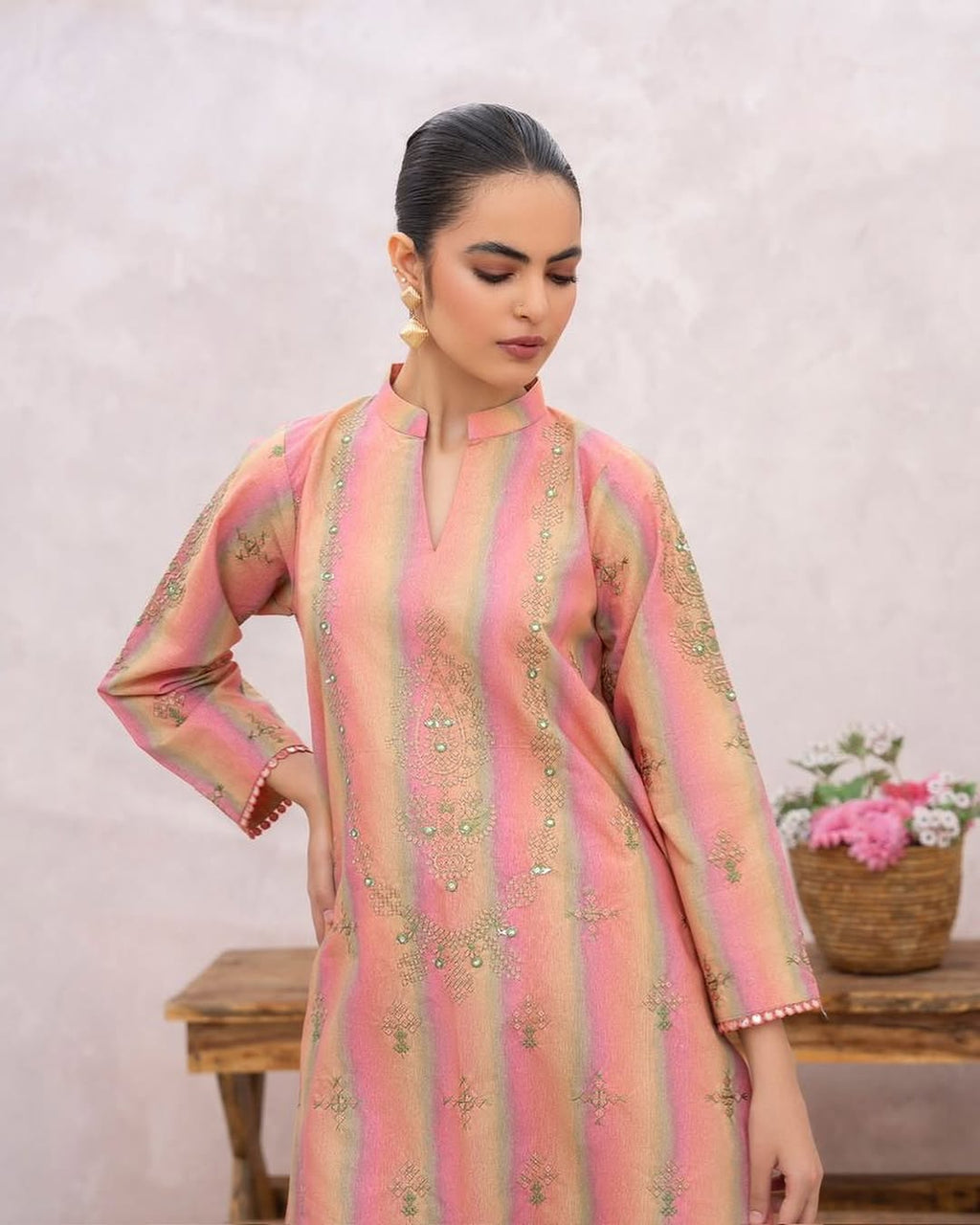 ZW-10049 Lawn Cotton Sequins Embroidered 2 Piece Suit By ZeeWear