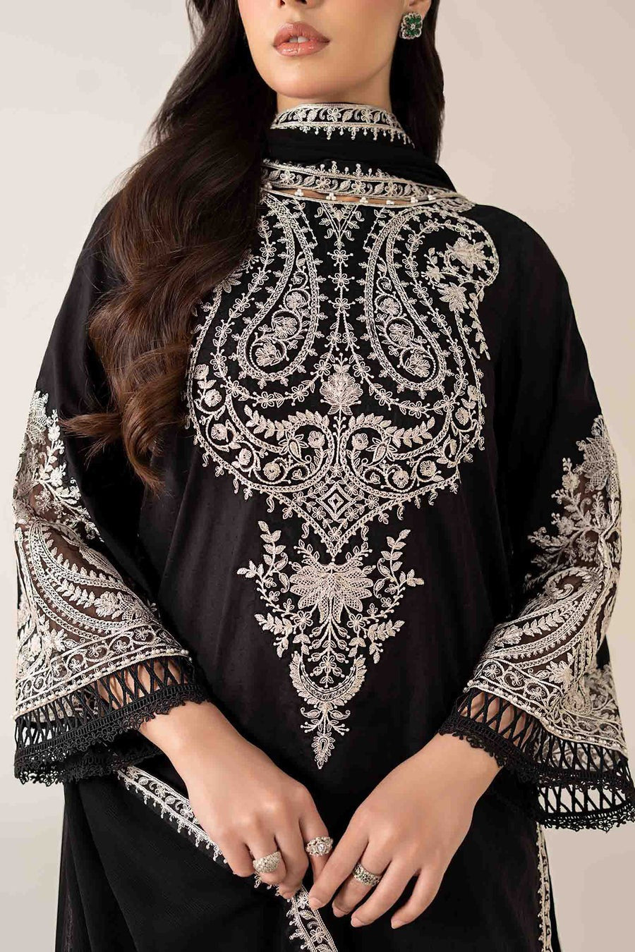 ZW-10059 — 3PC Embroidered Summer Suit by ZEEWEAR