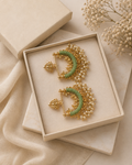 Rajasthani Design Gold Plated Gemstone Earrings